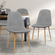 Artiss 4x Adamas Fabric Dining Chairs - Light Grey