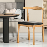 Black Leather Upholstered Cafe Kitchen Dining Chair Replica