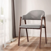 Dining Chairs Set Of 2 Linen Hollow Armchair Grey
