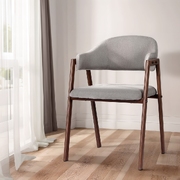 Dining Chairs Grey Linen Fabric Set Of 2 Nadi