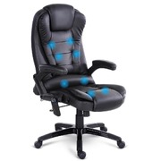 Massage Office Chair PU Leather Office Chair - Black