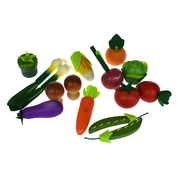 Wooden Vegetables 15 Pcs Set With Wooden Crate
