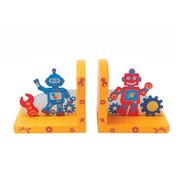 WOODEN ROBOT BOOKEND
