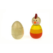 WOODEN CHICKEN & EGG STACKING TOWER