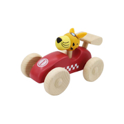 Retro Md Racing Car With Cute Leopard Driver Red