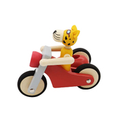 Retro Lge Motor Tricycle With Cute Leopard Driver Red