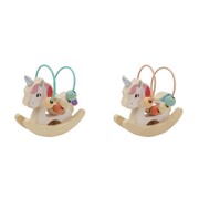 Wooden Unicorn Rocker With Beads In Display Box