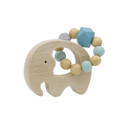 Calm & Breezy Elephant Rattle With Silicone Bead