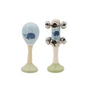 Whale Wooden Maraca & Bell Stick Set