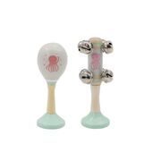 Octopus Wooden Maraca & Bell Stick Set