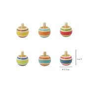 New pattern flip over spinning tops set of 6