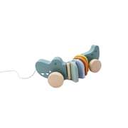 Wooden pull along crocodile