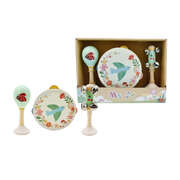 Wooden spring insect bird music 3 pc set