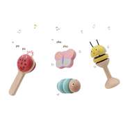 Wooden spring insect music set 4 pc