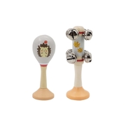 Hedgehog Wooden Maraca & Bell Stick Set