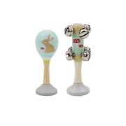 Rabbit Wooden Maraca & Bell Stick Set