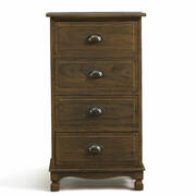 Bedside Tables 4 Drawers Wood Vintage Storage Cabinet Bedroom Furniture