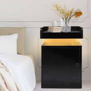 Bedside Table With USB Charger Outlet 34x33x33cm