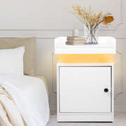 Bedside Table With USB Charger Outlet 34x33x33cm