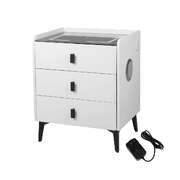 Modern Bedside Table LED Lights Drawers Storage - Space-Saving Design