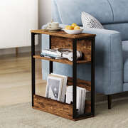 3-Tier Metal Coffee Table Black 19x47x61cm