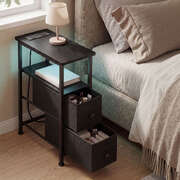 Narrow Bedside Table With Led Lighting 20x40x59cm