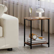 2-Tier Industrial Side Table Nightstand | EXTG
