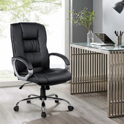 Everset Office Chair Leather Seating Black