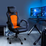 Racing Style PU Leather Office Desk Chair - Orange