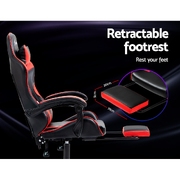Gaming Office Chair Recliner Footrest Red