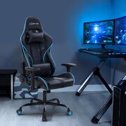 Gaming Office Chair Computer Chairs Leather Seat Racing Racer Recliner Meeting Chair Black Blue