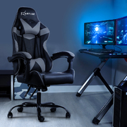 Office Chair Gaming Chair Computer Chairs Recliner PU Leather Seat Armrest Black Grey