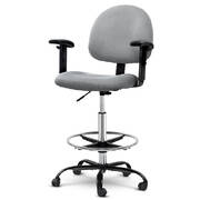 Office Chair Veer Drafting Stool Fabric Chairs Adjustable Armrest Grey