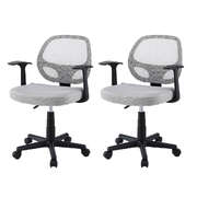 2x Mesh Office Chair Computer Gaming Desk Chairs Work Study Mid Back Grey