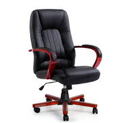 Executive Wooden Office Chair Wood Computer Chairs Leather Seat Semper