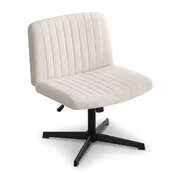Ergonomic Fabric Office Desk Chair Armless Swivel Height Adjustable Beige