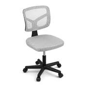 Armless Ergonomic Office Chair Grey Swivel Height Adjustable With Wheels
