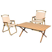 Folding Camping Table Chair Set - Oak