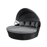 Bed Sofa - Wicker Lounge Furniture, Round Design (3pcs)