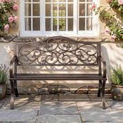 Antique Bronze Garden Bench 3 Seater Cast Iron | EXTG