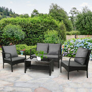 Gardeon Outdoor Furniture Lounge Table Chairs Garden Patio Wicker Sofa Set
