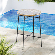 Glass-Top Steel Balcony Bistro Table for Outdoor Dining