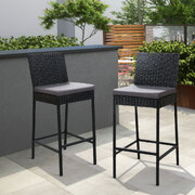 Outdoor Bar Stools Dining Chairs Rattan Furniture X2