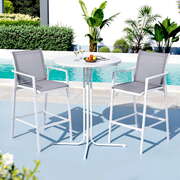Outdoor Bar Set 3PC Table Stools Bistro Patio | EXTG