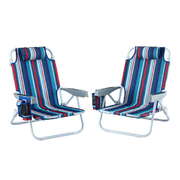 Outdoor Chairs Beach Chair Backpack Cooler Storage Lightweight Fishing Blue