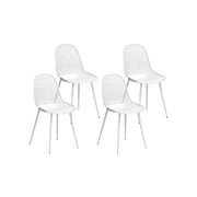 4Pc Outdoor Dining Chairs Pp Lounge Chair Patio Garden Furniture White