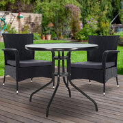 Outdoor Dining Chairs Bistro Patio Furniture Chair Wicker Garden Extra Large Tea Coffee Cafe Bar Set