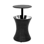 Outdoor Patio Pool Cooler Ice Bucket Rattan Bar Coffee Table Black