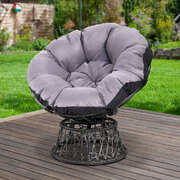 Outdoor Chairs Outdoor Furniture Papasan Chair Wicker Patio Garden Black