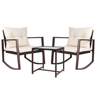 Gardeon Outdoor Chair Rocking Set - Brown